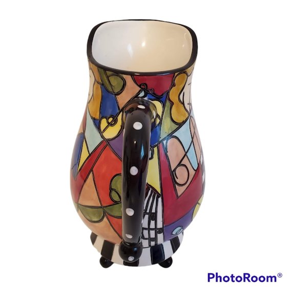 Studio Designworks Music Piano Instruments Colorful Whimsical Abstract Pitcher - Picture 6 of 8